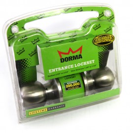 Dorma Entrance Tubular Knob Lockset TA1 Berlin Finishes US32D Standard Stainless Steel